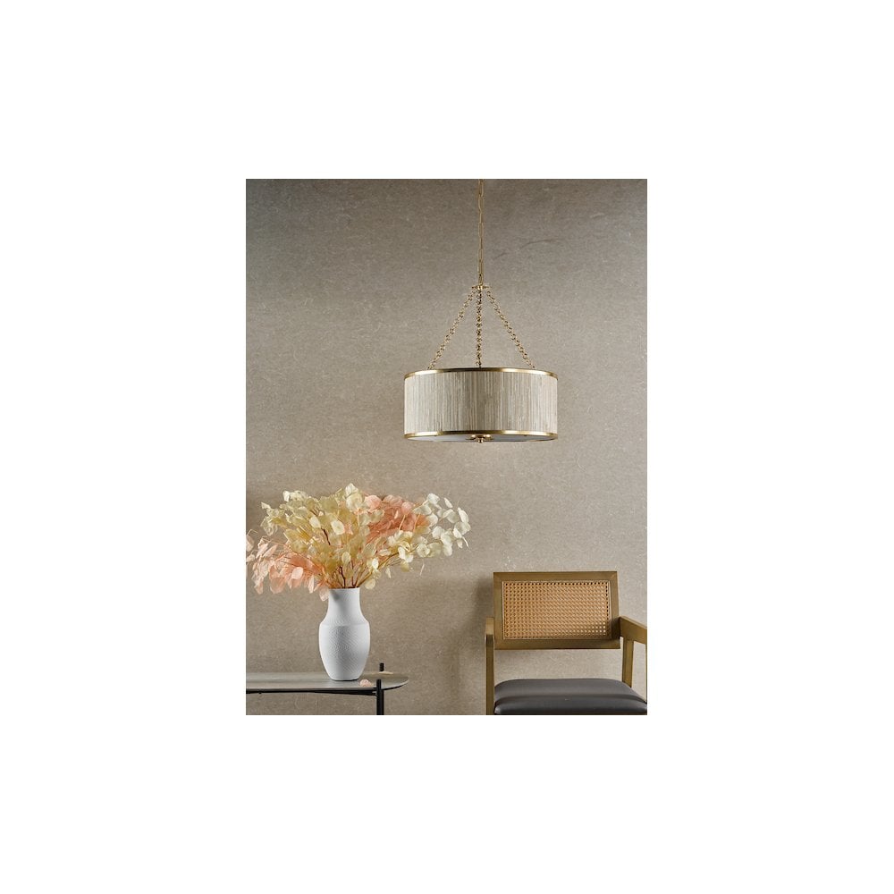 Dar FEN0535 | Fenella | 5-Light Pendant | Gold Leaf