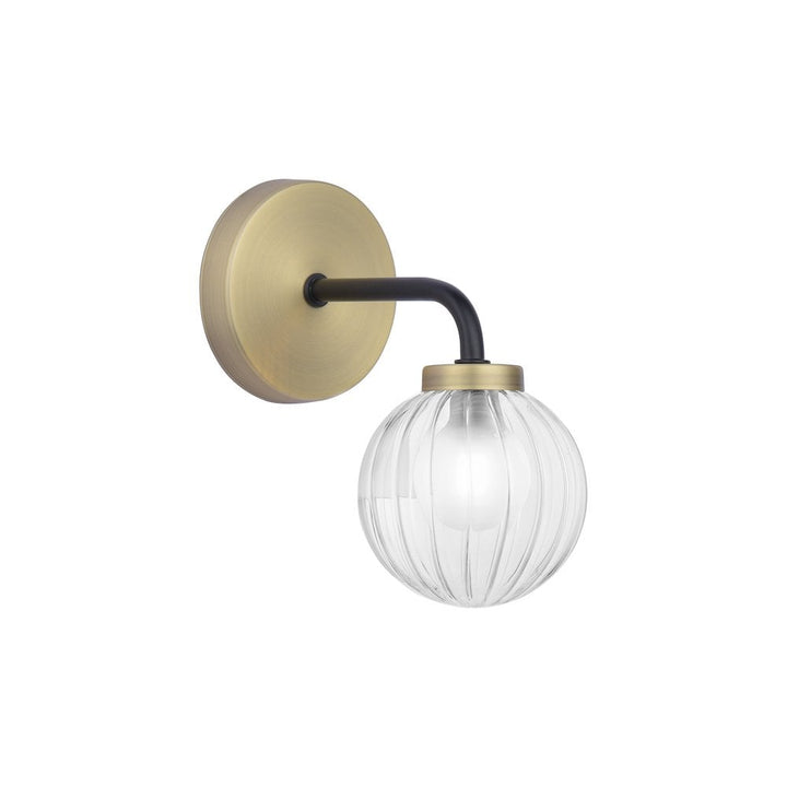 Dar GIB0754 | Gibbs Wall Light | Antique Brass & Glass