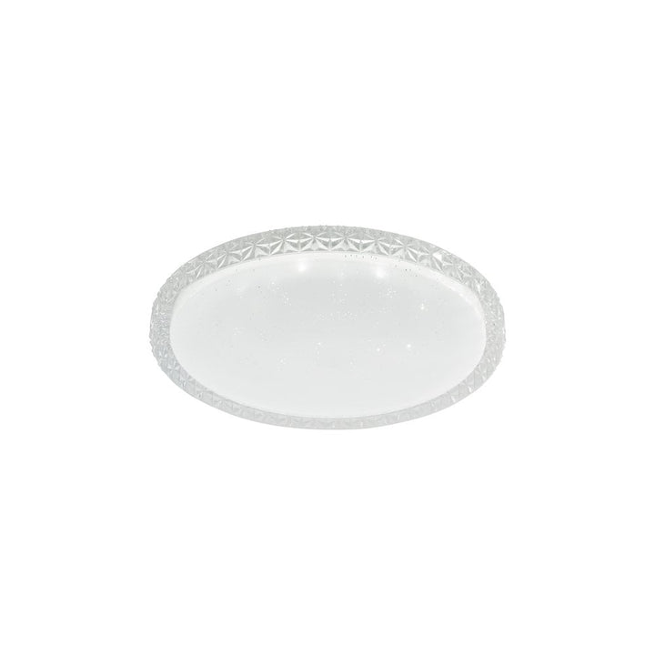 Dar IBE502 | Iben Flush Ceiling Light | White Acrylic with LED