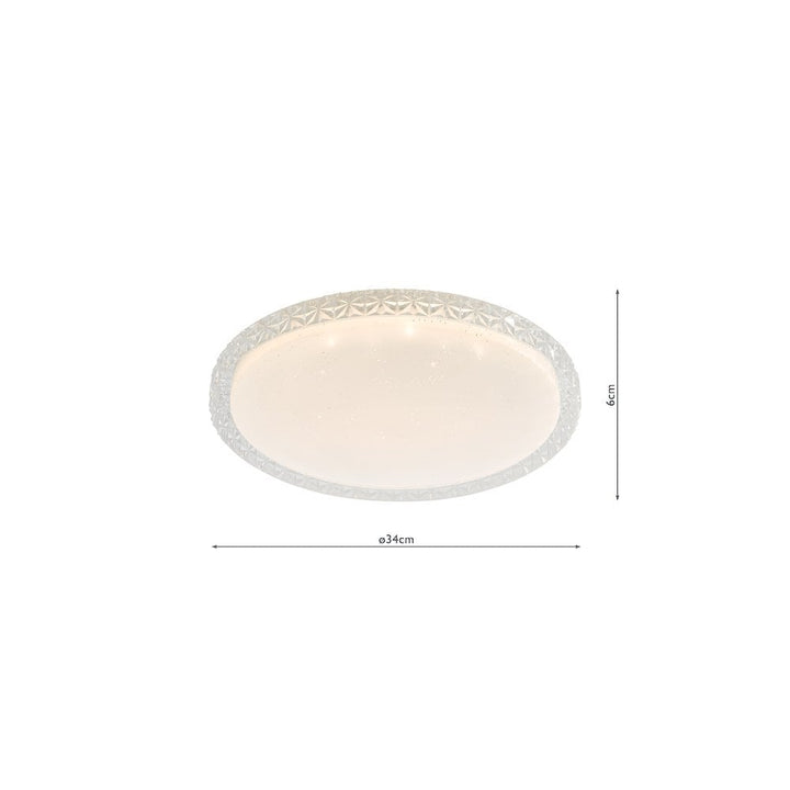 Dar IBE502 | Iben Flush Ceiling Light | White Acrylic with LED