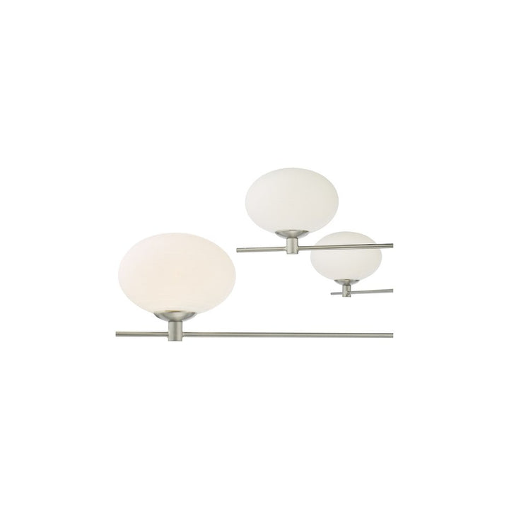 Dar JAS0646 | Jasper 6 Light Pendant | Satin Nickel and Opal Glass