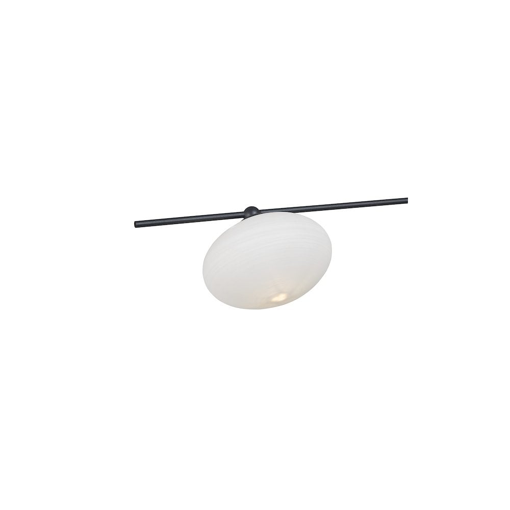 Dar JAS5322 | Jasper 3 Light Semi Flush | Matt Black Opal Glass