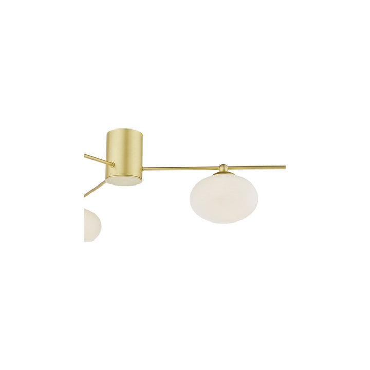 Dar JAS5335 | Jasper 3 Light Semi-Flush | Satin Gold and Opal Glass