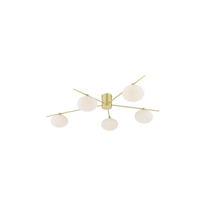 Dar JAS5435 | Jasper | 5 Light Semi-Flush Ceiling Light | Satin Gold