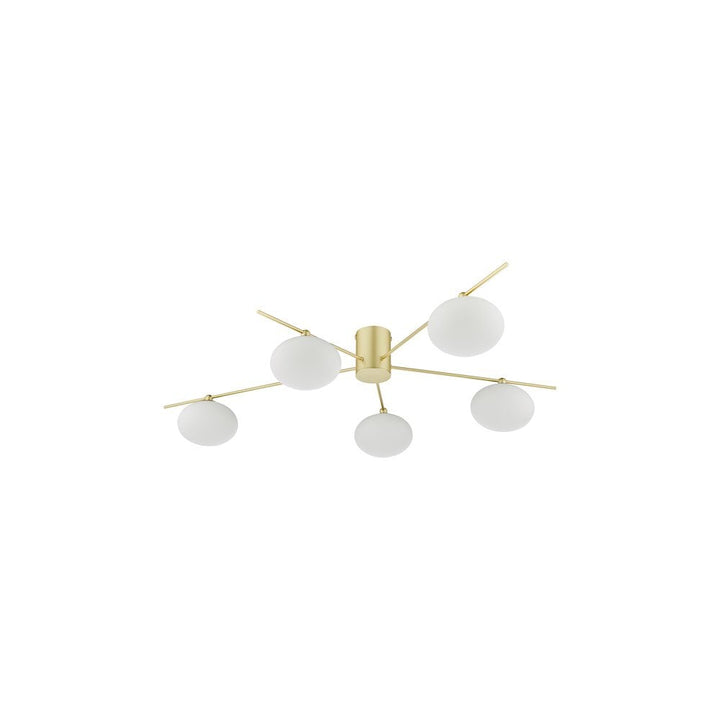 Dar JAS5435 | Jasper | 5 Light Semi-Flush Ceiling Light | Satin Gold