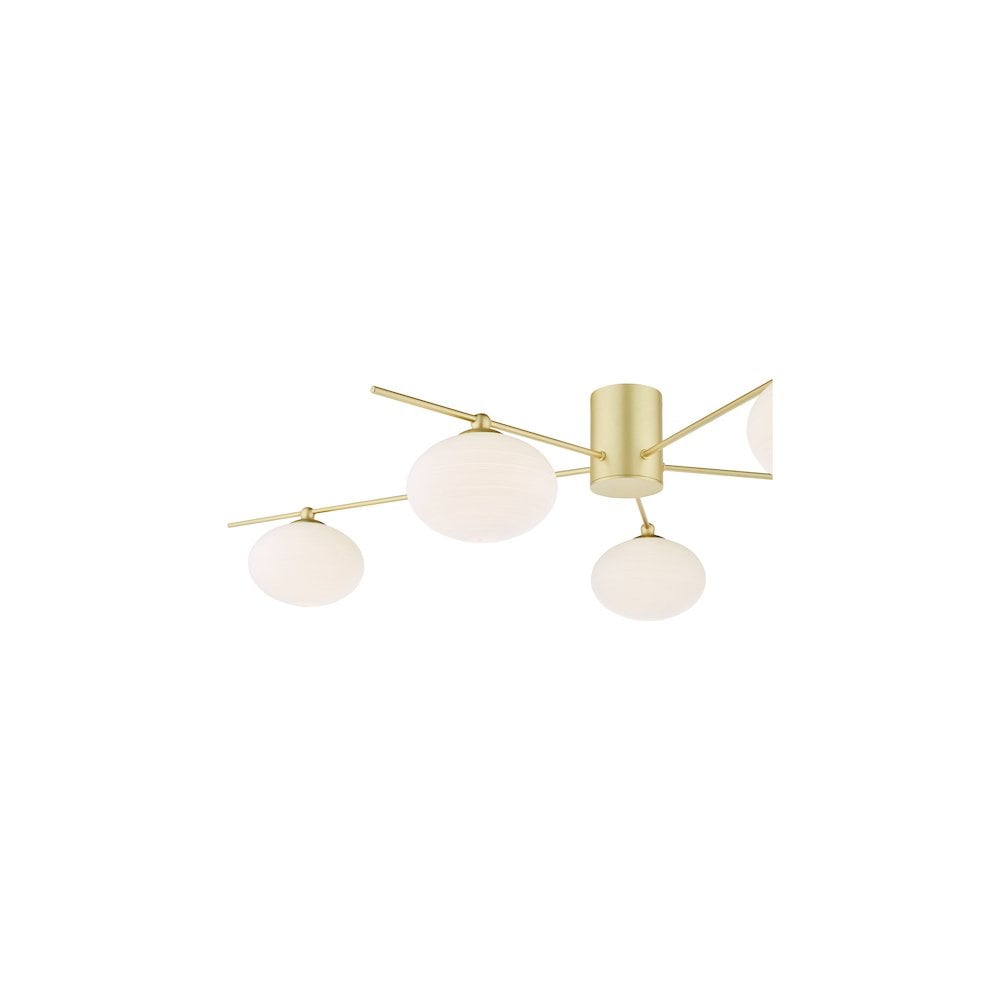 Dar JAS5435 | Jasper | 5 Light Semi-Flush Ceiling Light | Satin Gold