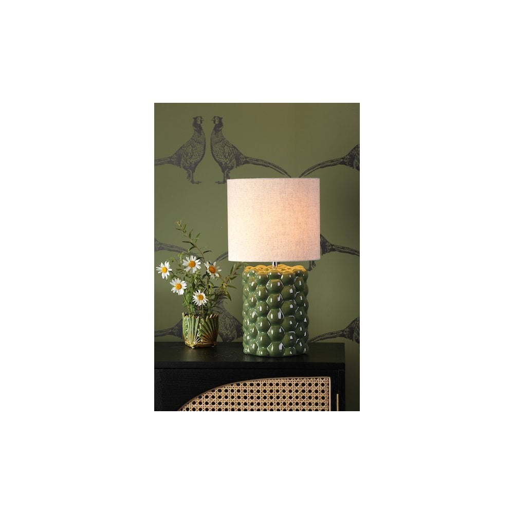 Dar JAY4224 | Jayden Table Lamp | Green Reactive Glaze with Shade