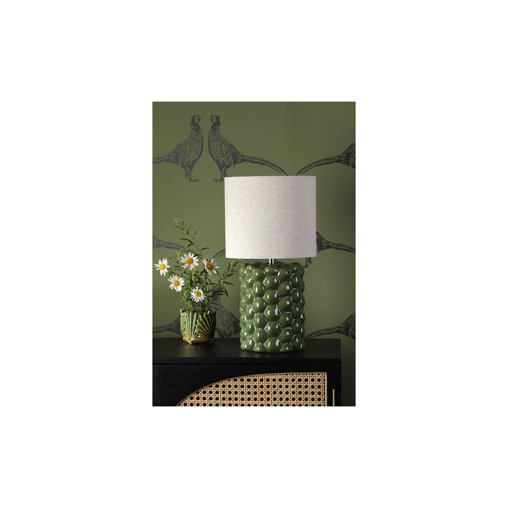Dar JAY4224 | Jayden Table Lamp | Green Reactive Glaze with Shade