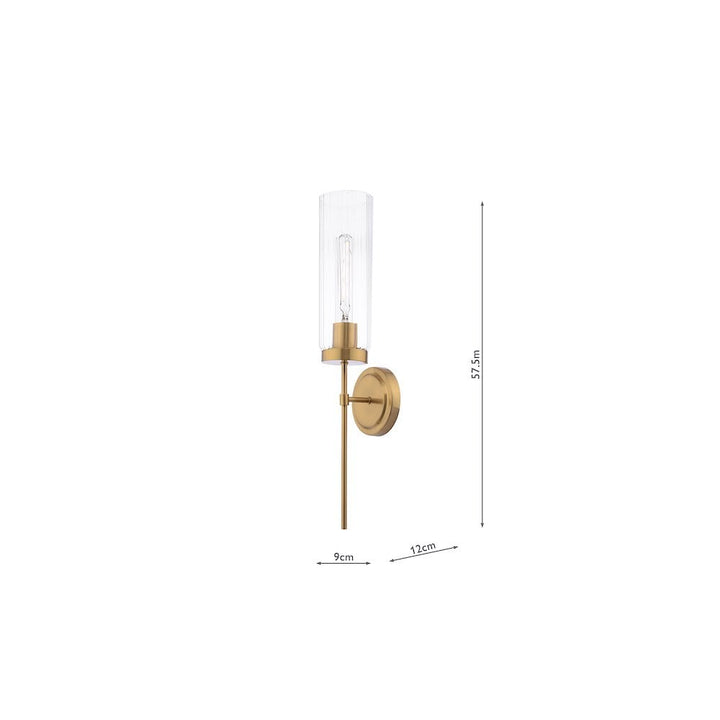 Dar JOD0763 | Jodelle Wall Light | Polished Bronze and Glass