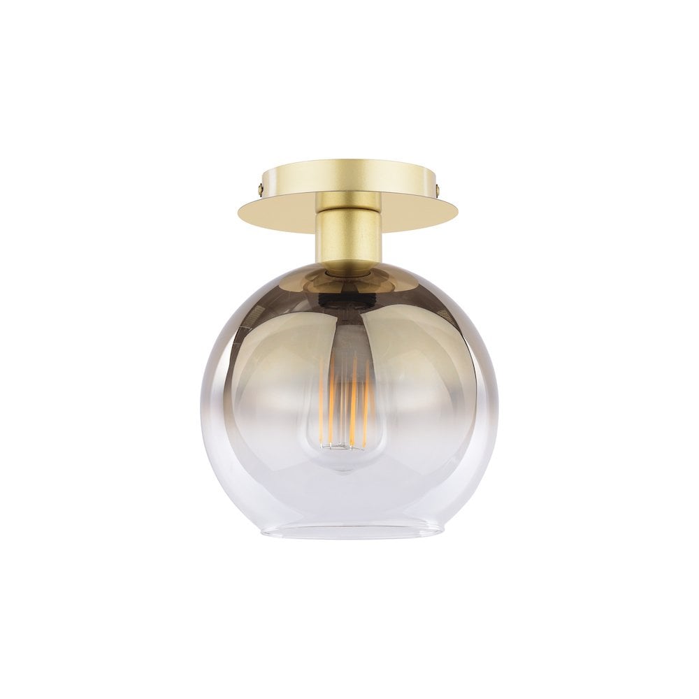 Dar LYC0135 | Lycia | Polished Gold Semi-Flush | Gold Ombre Glass