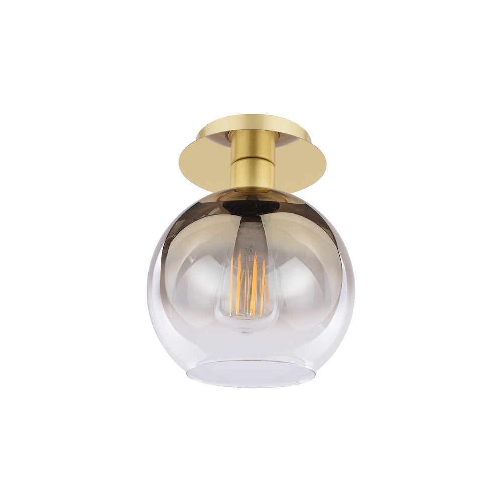 Dar LYC0135 | Lycia | Polished Gold Semi-Flush | Gold Ombre Glass