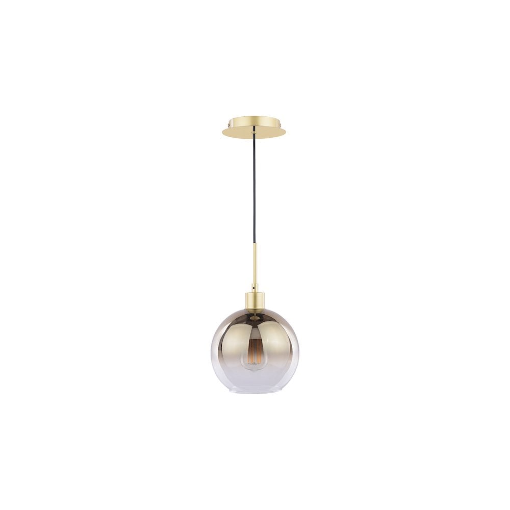 Dar LYC8635 | Lycia | Polished Gold Pendant | Gold Ombre Glass
