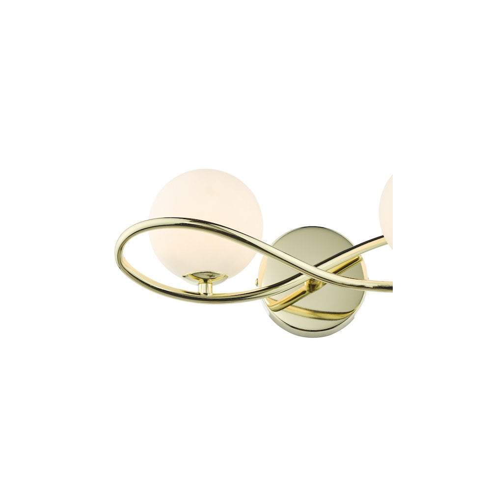 Dar LYS0935 | Lysandra 2-Light Wall Sconce | Polished Gold with Opal Glass