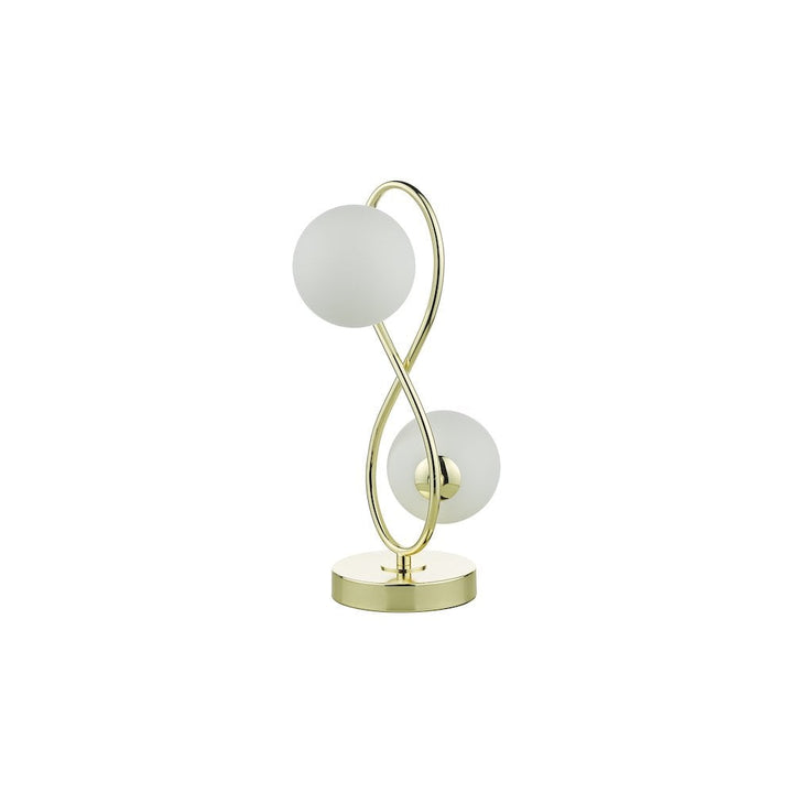 Dar LYS4235 | Lysandra 2-Light Table Lamp | Polished Gold with Opal Glass