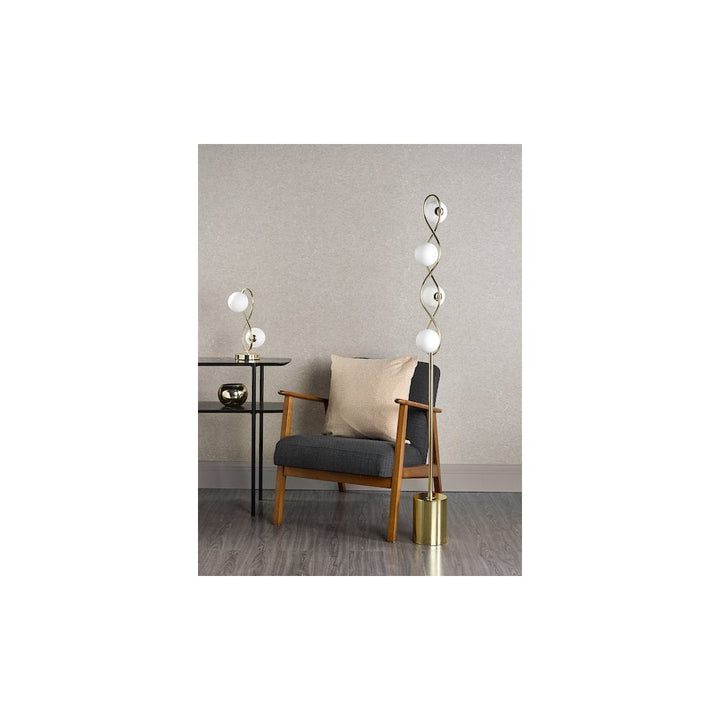 Dar LYS4235 | Lysandra 2-Light Table Lamp | Polished Gold with Opal Glass