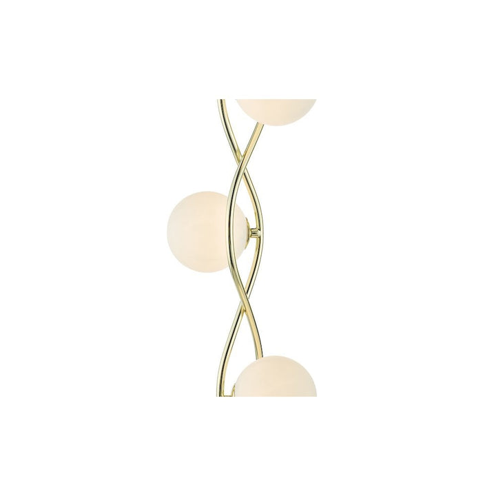 Dar LYS4935 | Lysandra 4-Light Floor Lamp | Polished Gold with Opal Glass