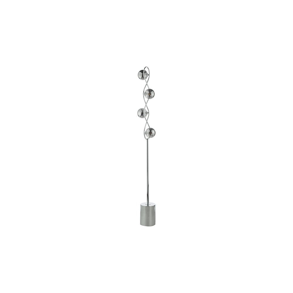 Dar LYS4950 | Lysandra 4-Light Floor Lamp | Polished Chrome with Smoked Glass