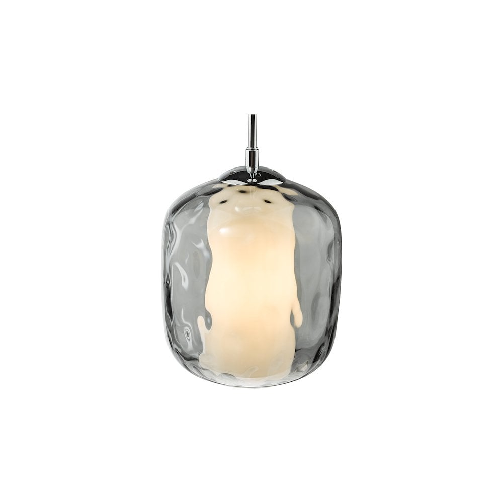 Dar MAJ0150 | Majella Pendant | Polished Chrome & Smoked Glass