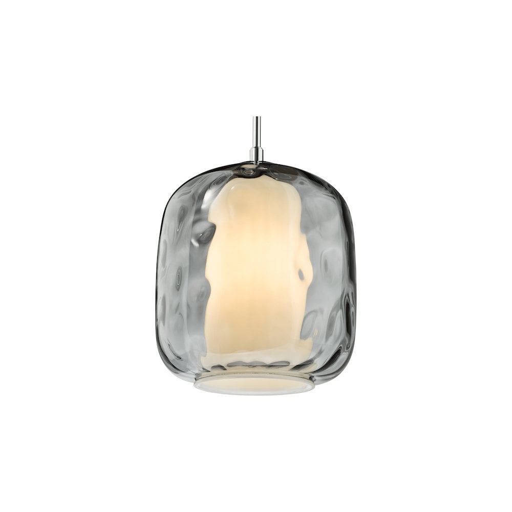 Dar MAJ0150 | Majella Pendant | Polished Chrome & Smoked Glass