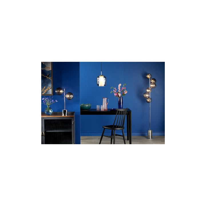 Dar MAJ0150 | Majella Pendant | Polished Chrome & Smoked Glass