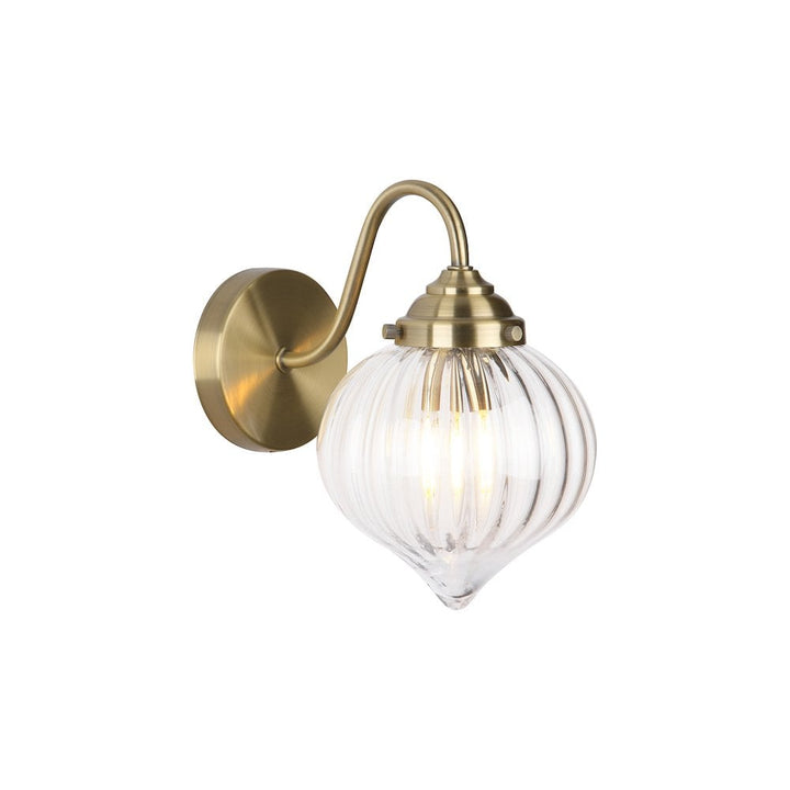 Dar MYA0775 | Mya | Wall Light in Antique Brass and Glass