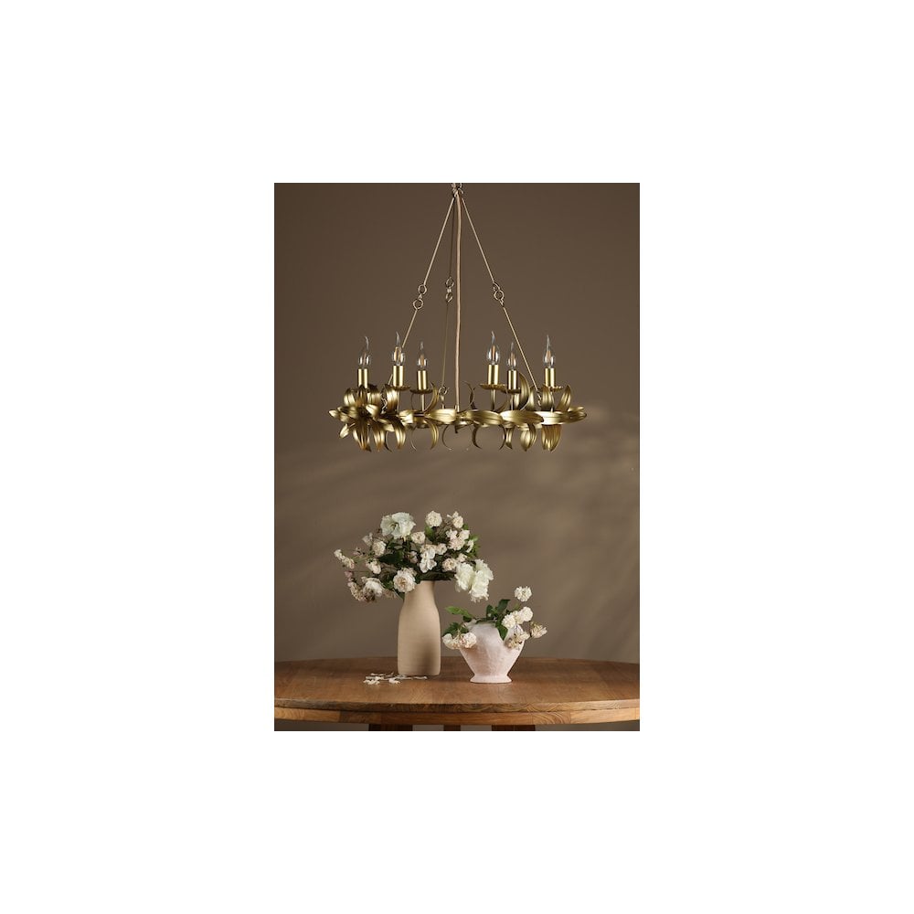 Dar NAD0635 | Nadria | 6-Light Pendant in Satin Gold