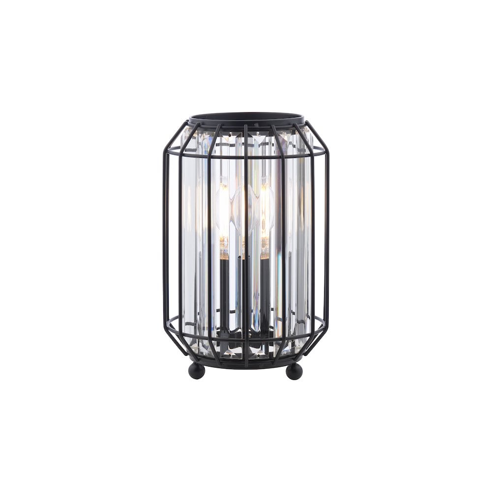 Dar NAE4222 | Naeva | Table Lamp in Matt Black and Crystal