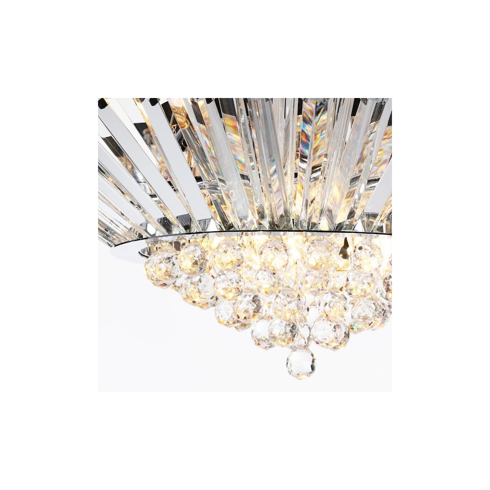 Dar NIM1350 | Nimbus 9-Light Chandelier | Polished Chrome & Crystal