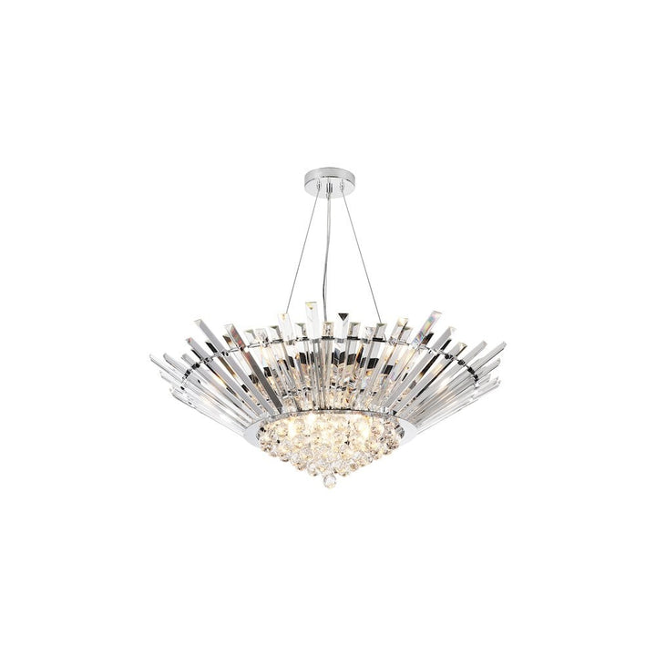 Dar NIM1350 | Nimbus 9-Light Chandelier | Polished Chrome & Crystal