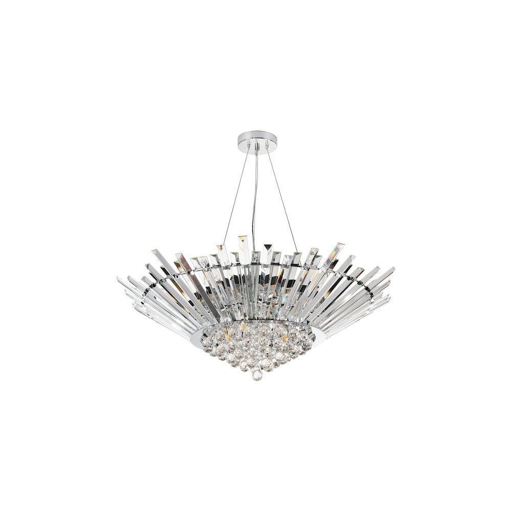 Dar NIM1350 | Nimbus 9-Light Chandelier | Polished Chrome & Crystal