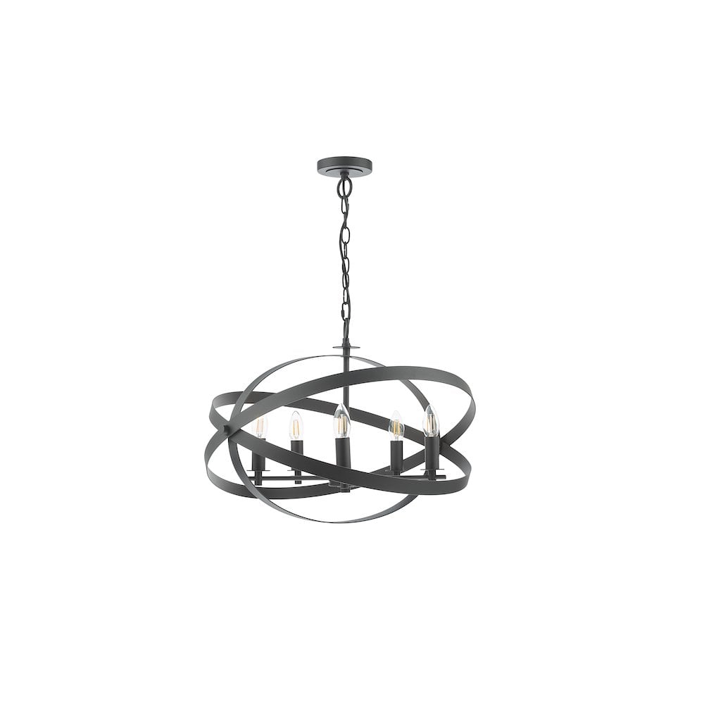 Dar NIT0522 | Nitya 5-Light Pendant | Matt Black