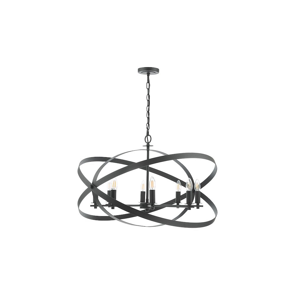 Dar NIT0822 | Nitya 8-Light Pendant | Matt Black