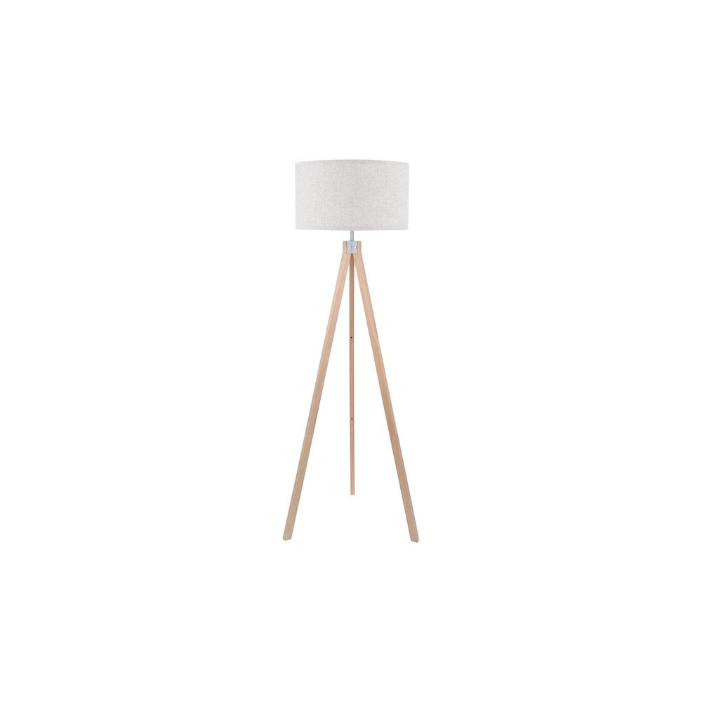 Dar Lightning ARM4943 | Armitage Tripod Floor Lamp | Light Wood With Shade