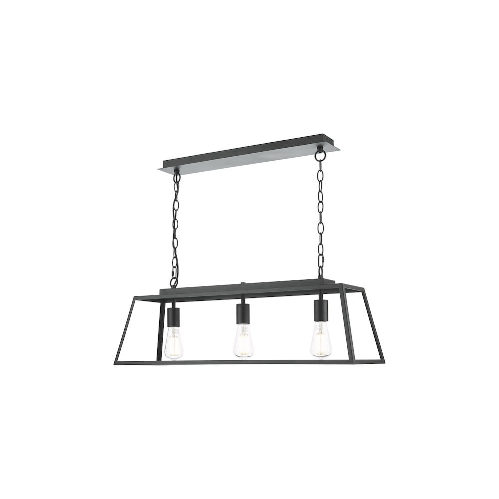 Dar Lighting CLA0322 | Claudia | 3 Light Bar Pendant | Matt Black