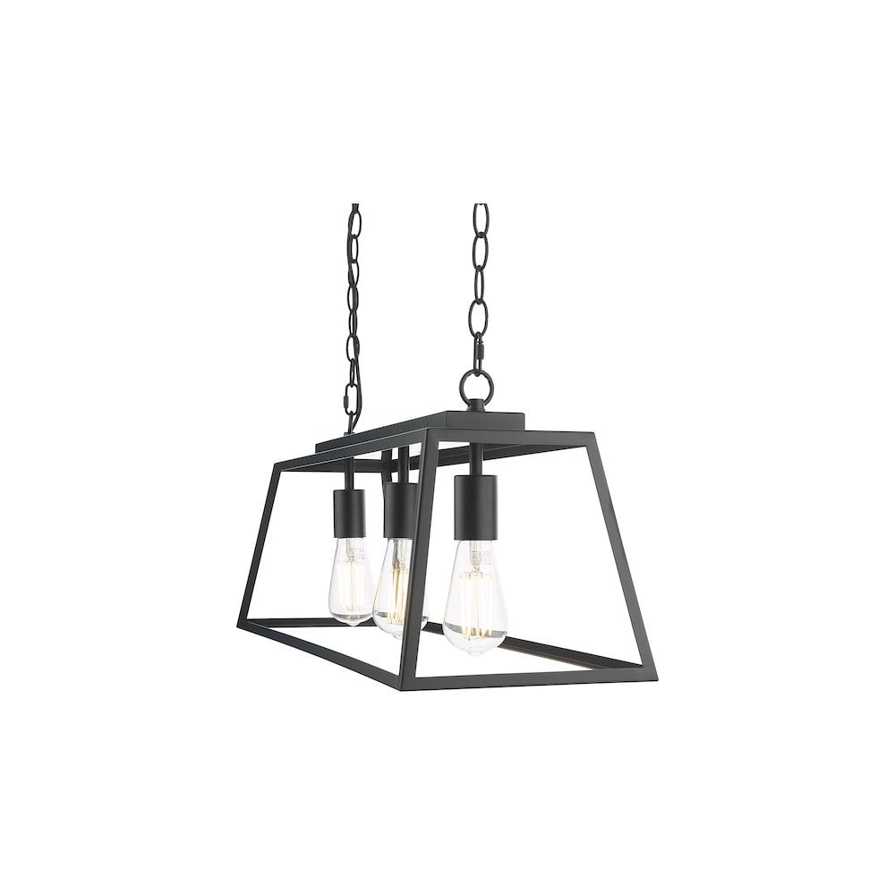 Dar Lighting CLA0322 | Claudia | 3 Light Bar Pendant | Matt Black