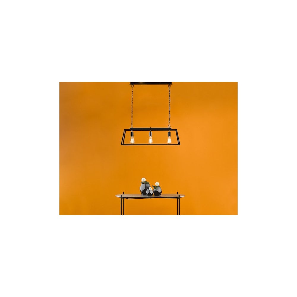 Dar Lighting CLA0322 | Claudia | 3 Light Bar Pendant | Matt Black