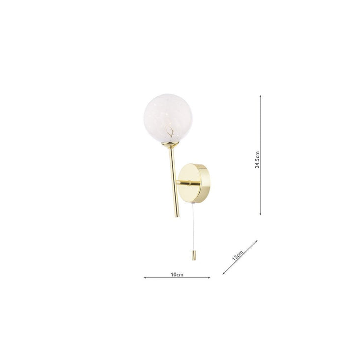 Dar Lighting COH0735-17 | Cohen | Wall Light | Polished Gold & Confetti Glass