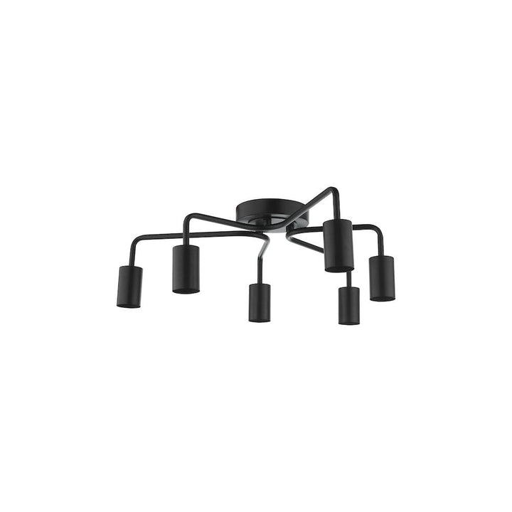 Dar Lighting DEN0622 | Dena 6-Light Flush Ceiling Light | Matt Black