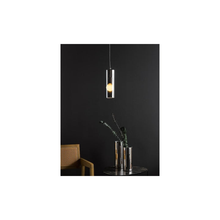 Dar DIA0110 | Diaz | Pendant | Smoked Glass | Polished Chrome