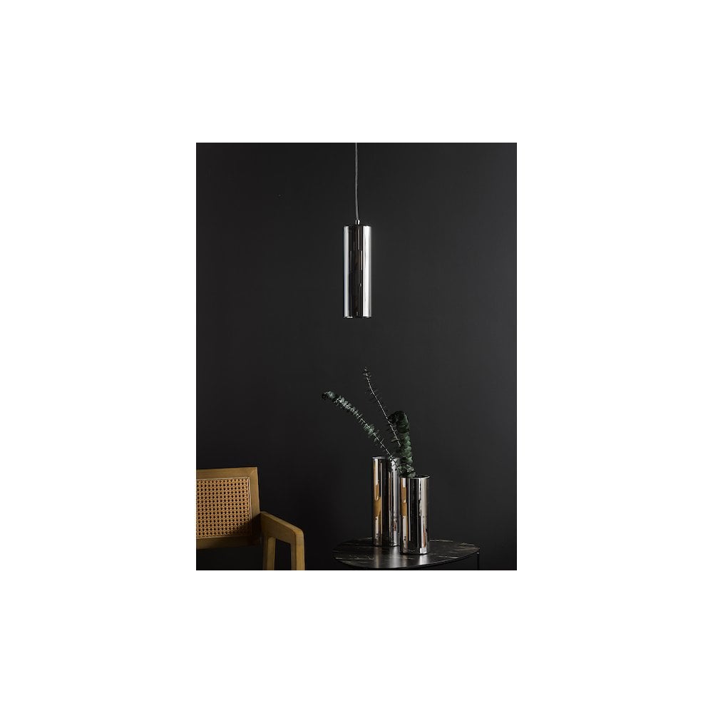Dar DIA0110 | Diaz | Pendant | Smoked Glass | Polished Chrome