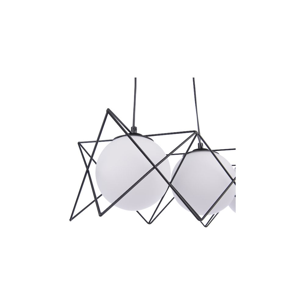 Dar DRE0322 | Dreyson | 3 Light Bar Pendant in Matt Black with Opal Glass