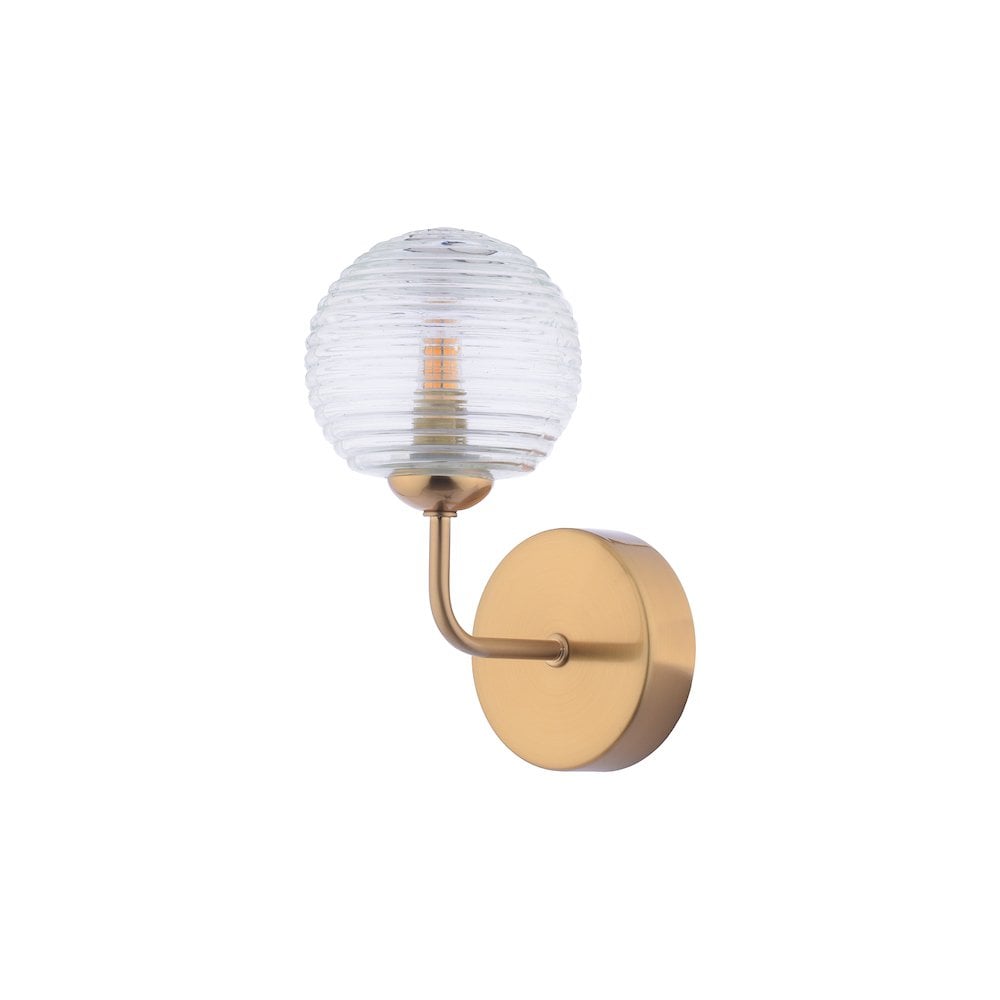 Dar FEY0763-08 | Feya | Wall Light | Antique Bronze & Ribbed Glass