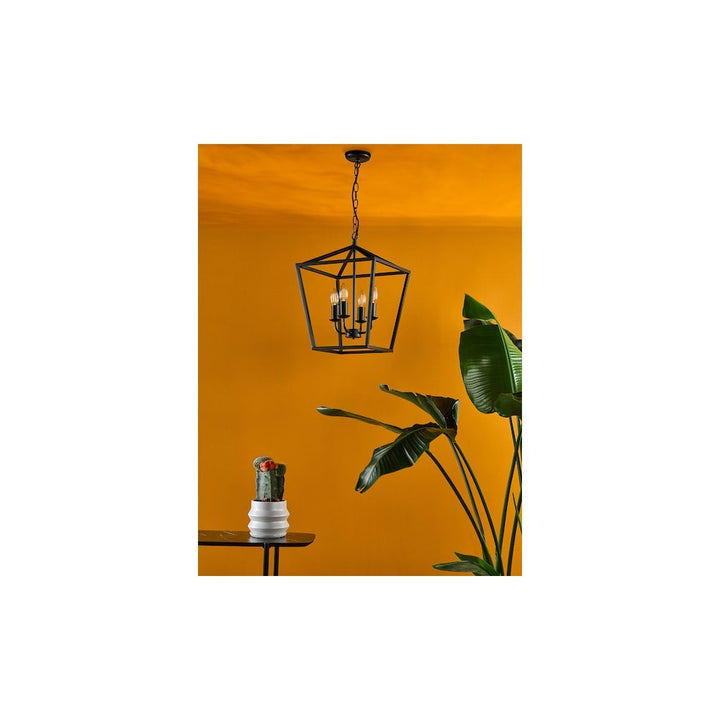 Dar FIO0422 | Fionn | 4 Light Pendant | Matt Black