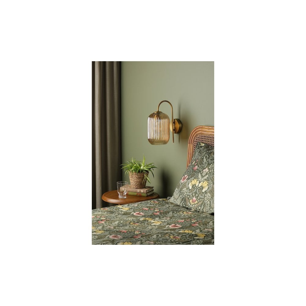 Dar IDR0763-SAW6506 | Idra Wall Light | Aged Bronze with Champagne Glass