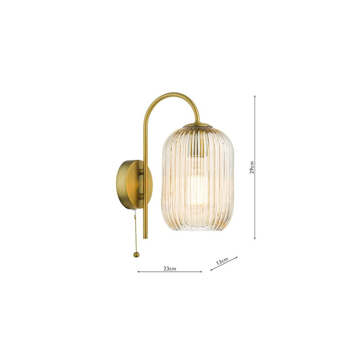 Dar IDR0763-SAW6506 | Idra Wall Light | Aged Bronze with Champagne Glass