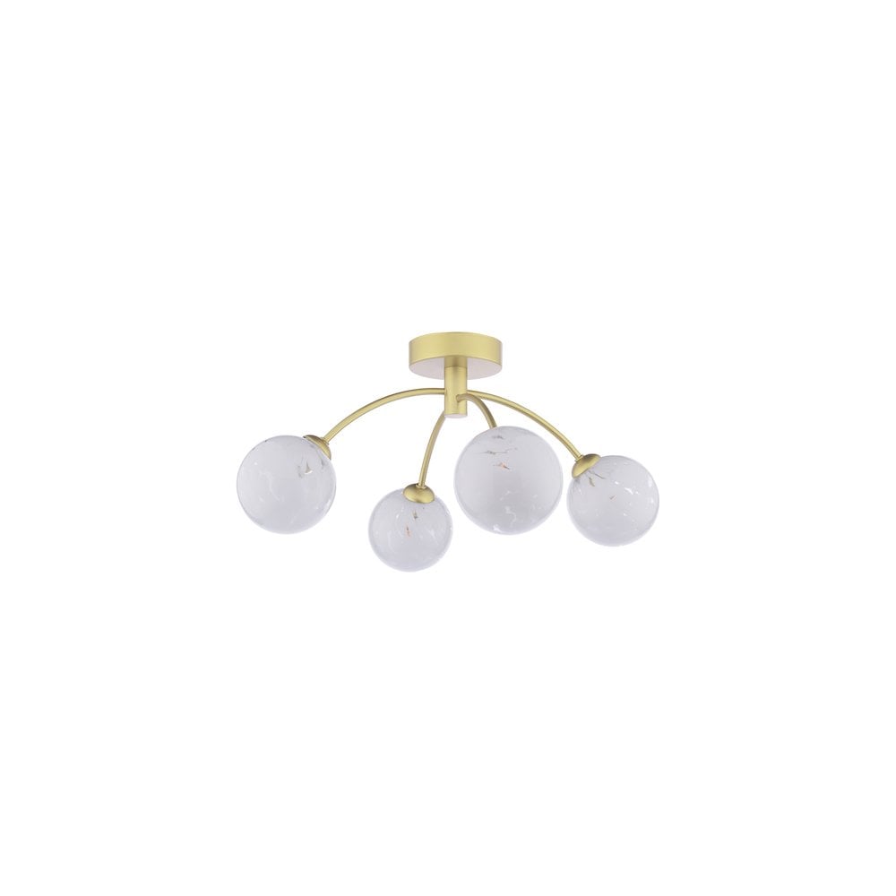 Dar IZZ0435-17 | Izzy Semi-Flush Light | Polished Gold with Confetti Glass