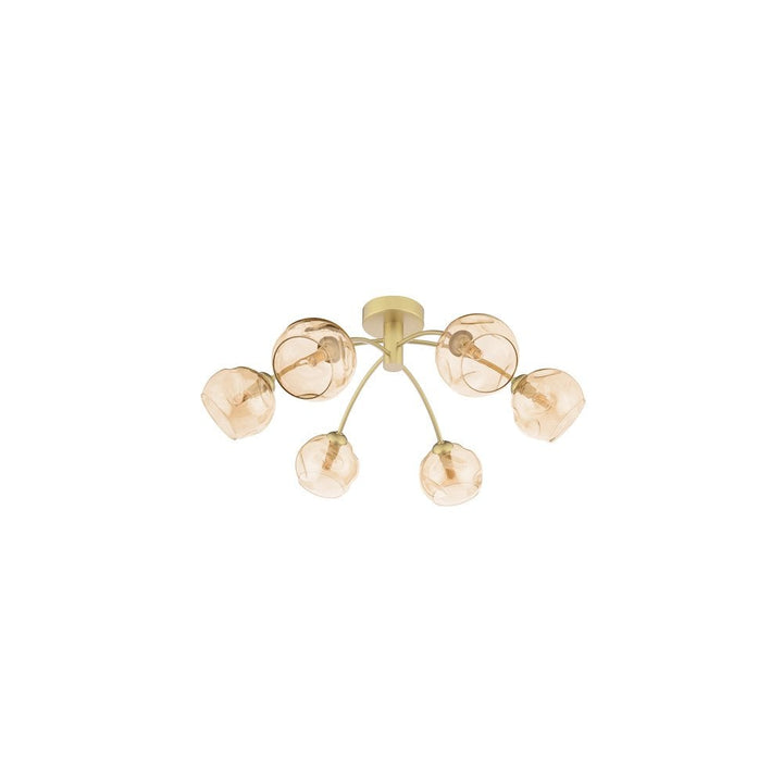 Dar IZZ0635-16 | Izzy Semi-Flush Light | Gold Finish with Champagne Glass