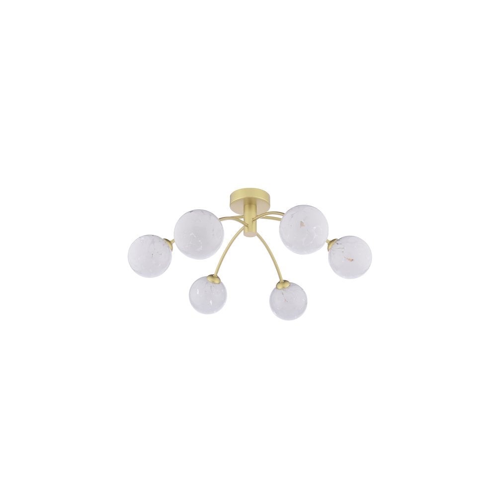 Dar IZZ0635-17 | Izzy Semi-Flush Light | Gold Finish with Confetti Glass