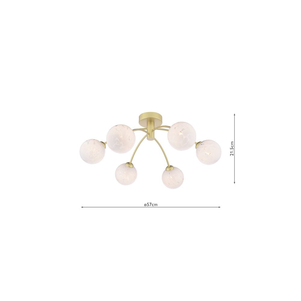 Dar IZZ0635-17 | Izzy Semi-Flush Light | Gold Finish with Confetti Glass