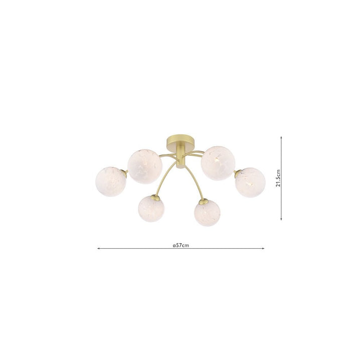 Dar IZZ0635-17 | Izzy Semi-Flush Light | Gold Finish with Confetti Glass